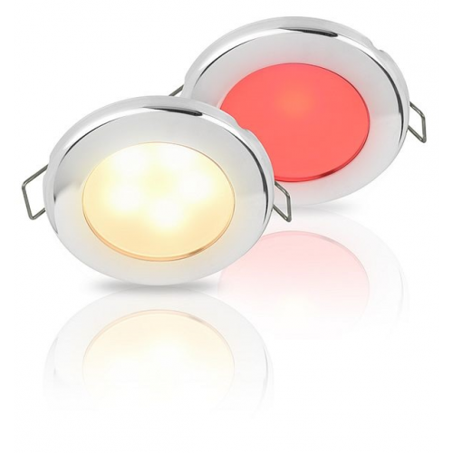 Faretto Hella Marine Euroled 75 acciaio luce rossa/bianco caldo