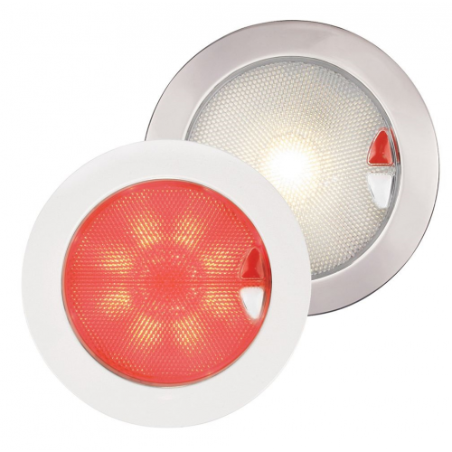 Faretto Hella Marine Euroled 150 acciaio luce bianca calda/rossa