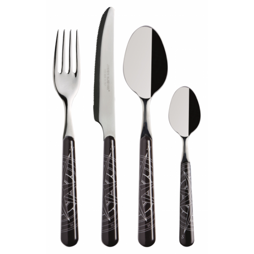 Set posate in acciaio inox serie Lombok 24 pezzi