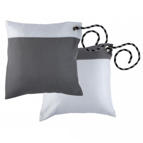 Set due cuscini grigio/bianco
